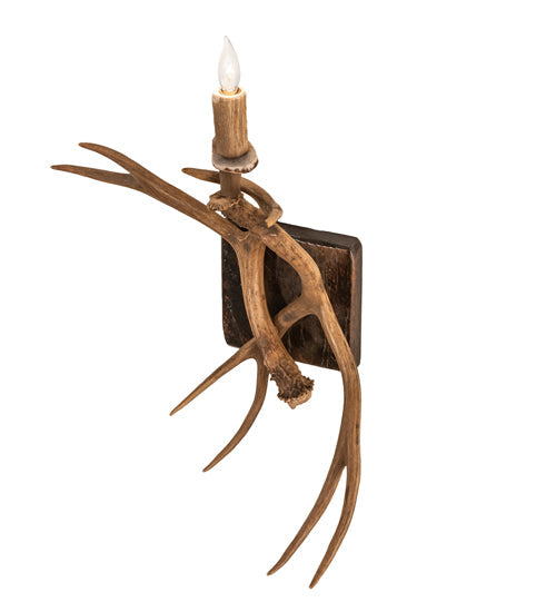 Meyda Lighting Antlers 14" Natural Antler Elk & Mule Deer Wall Sconce