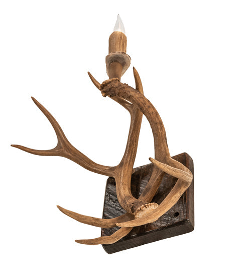 Meyda Lighting Antlers 14" Natural Antler Elk & Mule Deer Wall Sconce