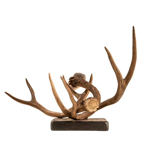 Meyda Lighting Antlers 14" Natural Antler Elk & Mule Deer Wall Sconce