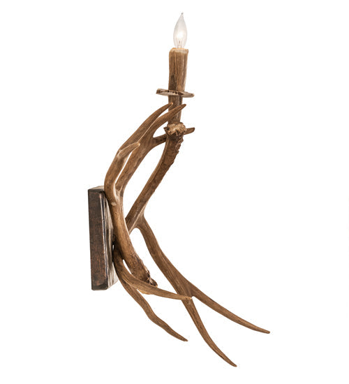 Meyda Lighting Antlers 14" Natural Antler Elk & Mule Deer Wall Sconce