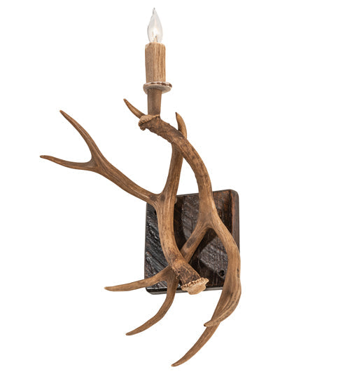 Meyda Lighting Antlers 14" Natural Antler Elk & Mule Deer Wall Sconce