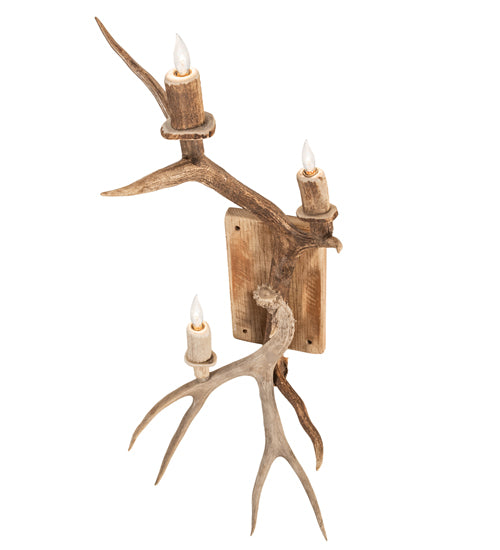 Meyda Lighting Antlers 18" 3-Light Elk & Mule Deer Right Wall Sconce