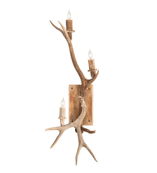 Meyda Lighting Antlers 18" 3-Light Elk & Mule Deer Right Wall Sconce