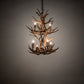 Meyda Lighting Antlers 20" 6-Light 2-Tier Antique Copper Chandelier With Natural Antler Shade