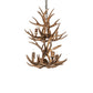 Meyda Lighting Antlers 20" 6-Light 2-Tier Antique Copper Chandelier With Natural Antler Shade