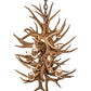Meyda Lighting Antlers 20" 6-Light 2-Tier Antique Copper Chandelier With Natural Antler Shade