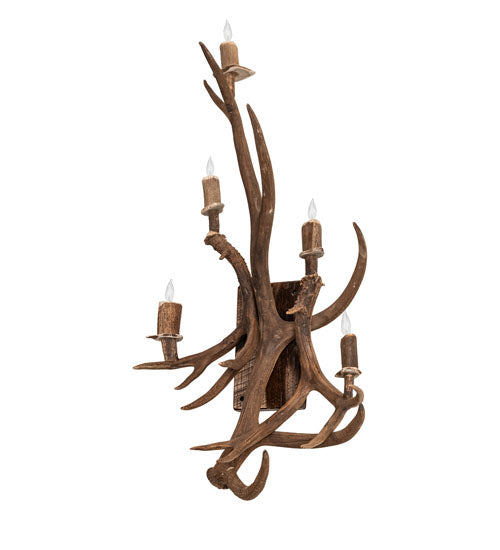 Meyda Lighting Antlers 21" 5-Light Elk & Mule Deer Wall Sconce