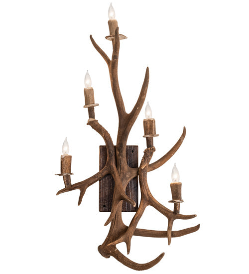 Meyda Lighting Antlers 21" 5-Light Elk & Mule Deer Wall Sconce