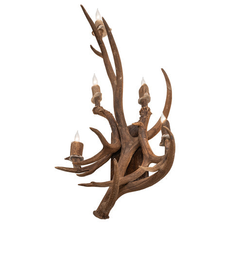 Meyda Lighting Antlers 21" 5-Light Elk & Mule Deer Wall Sconce