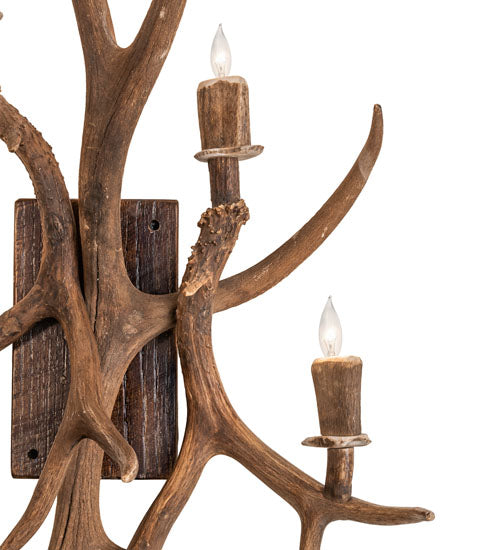 Meyda Lighting Antlers 21" 5-Light Elk & Mule Deer Wall Sconce