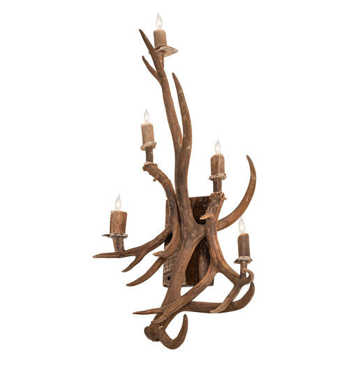 Meyda Lighting Antlers 21" 5-Light Elk & Mule Deer Wall Sconce