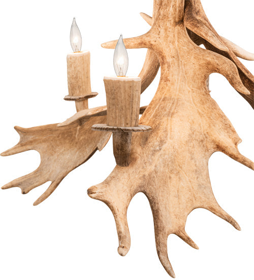 Meyda Lighting Antlers 28" 4-Light Antique Copper White Tail & Fallow Deer Chandelier