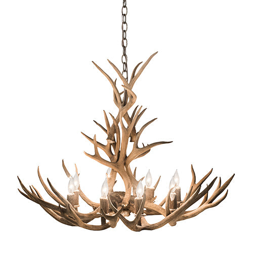 Meyda Lighting Antlers 32" 8-Light Antique Copper Mule Deer Chandelier