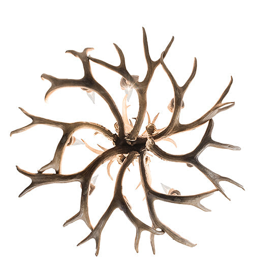 Meyda Lighting Antlers 32" 8-Light Antique Copper Mule Deer Chandelier