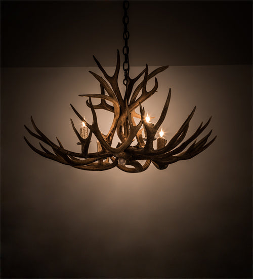 Meyda Lighting Antlers 33" 4-Light Antique Copper Whitetail Deer Chandelier