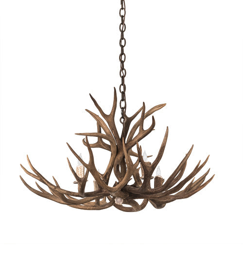 Meyda Lighting Antlers 33" 4-Light Antique Copper Whitetail Deer Chandelier