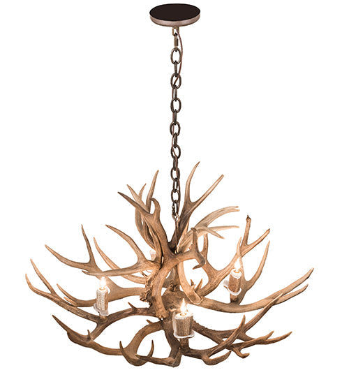 Meyda Lighting Antlers 33" 4-Light Antique Copper Whitetail Deer Chandelier