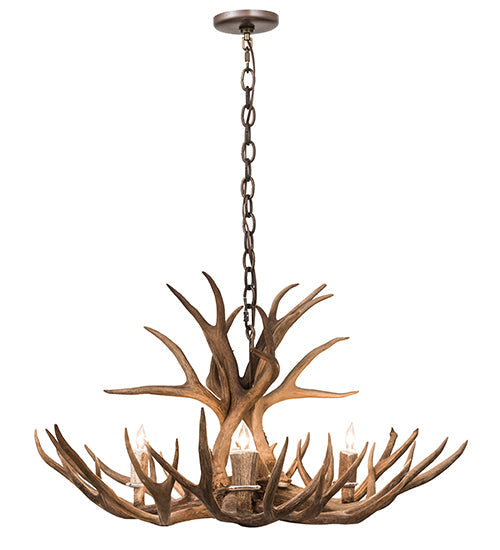 Meyda Lighting Antlers 33" 4-Light Antique Copper Whitetail Deer Chandelier