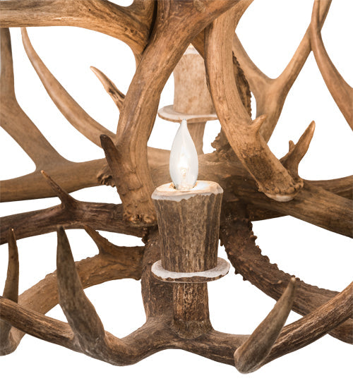 Meyda Lighting Antlers 33" 4-Light Antique Copper Whitetail Deer Chandelier