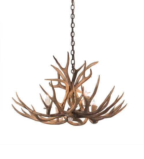 Meyda Lighting Antlers 33" 4-Light Antique Copper Whitetail Deer Chandelier