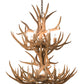 Meyda Lighting Antlers 34" 12-Light 2-Tier Antique Copper Mule Deer Chandelier