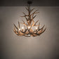 Meyda Lighting Antlers 34" 9-Light Antique Copper Elk & Mule Deer Chandelier