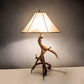 Meyda Lighting Antlers 34" Elk & Mule Deer Table Lamp With Beige Shade