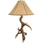 Meyda Lighting Antlers 34" Elk & Mule Deer Table Lamp With Beige Shade