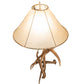 Meyda Lighting Antlers 34" Elk & Mule Deer Table Lamp With Beige Shade