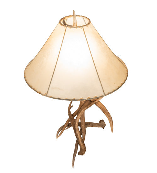 Meyda Lighting Antlers 34" Elk & Mule Deer Table Lamp With Beige Shade