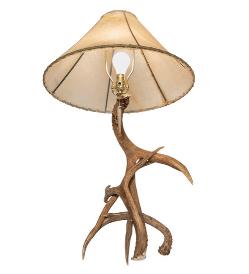 Meyda Lighting Antlers 34" Elk & Mule Deer Table Lamp With Beige Shade