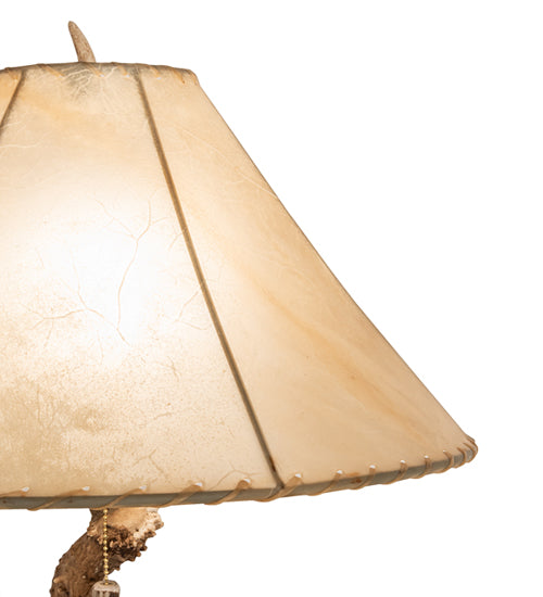 Meyda Lighting Antlers 34" Elk & Mule Deer Table Lamp With Beige Shade