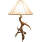 Meyda Lighting Antlers 34" Elk & Mule Deer Table Lamp With Beige Shade