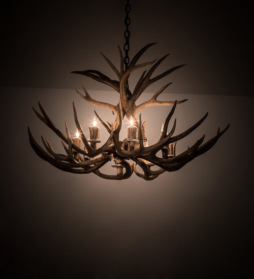 Meyda Lighting Antlers 38" 8-Light Antique Copper Chandelier