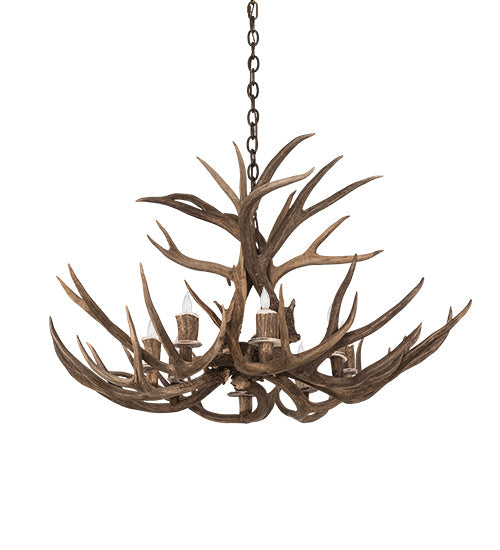 Meyda Lighting Antlers 38" 8-Light Antique Copper Chandelier