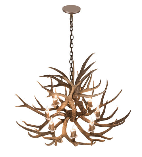 Meyda Lighting Antlers 38" 8-Light Antique Copper Chandelier