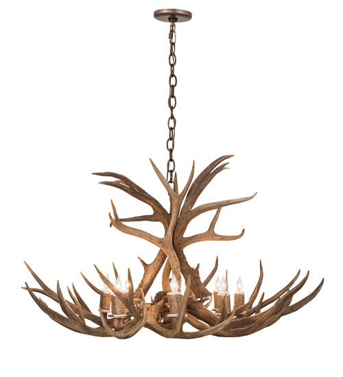 Meyda Lighting Antlers 38" 8-Light Antique Copper Chandelier