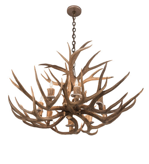 Meyda Lighting Antlers 38" 8-Light Antique Copper Chandelier