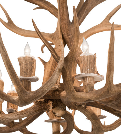 Meyda Lighting Antlers 38" 8-Light Antique Copper Chandelier