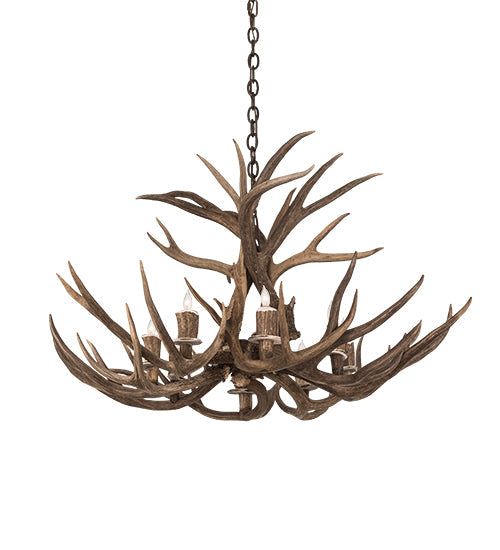 Meyda Lighting Antlers 38" 8-Light Antique Copper Chandelier