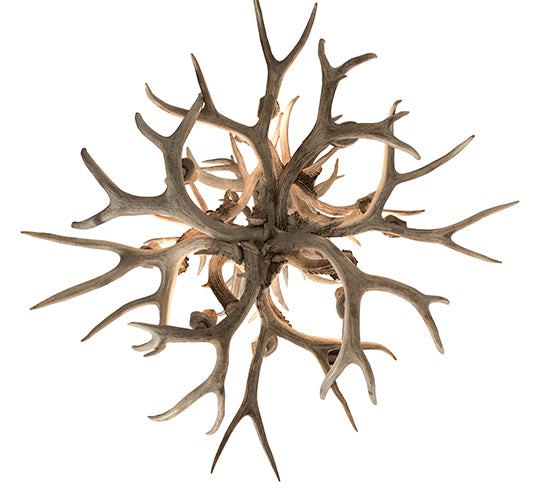 Meyda Lighting Antlers 38" 8-Light Antique Copper Mule Deer Chandelier