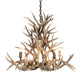 Meyda Lighting Antlers 38" 8-Light Antique Copper Mule Deer Chandelier