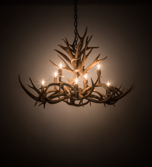 Meyda Lighting Antlers 39" 8-Light Antique Copper Chandelier