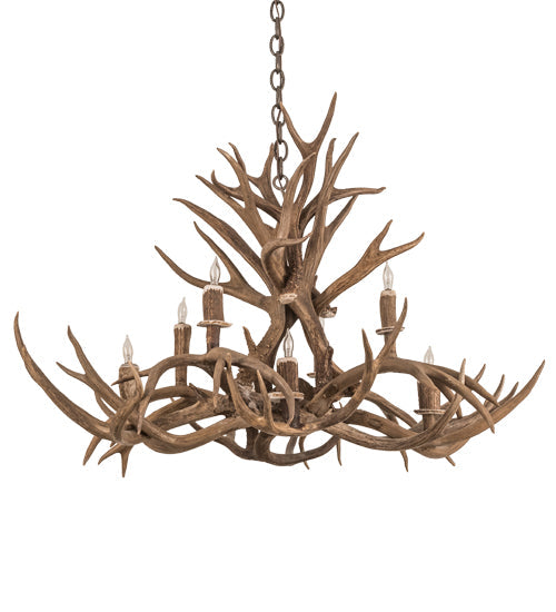 Meyda Lighting Antlers 39" 8-Light Antique Copper Chandelier