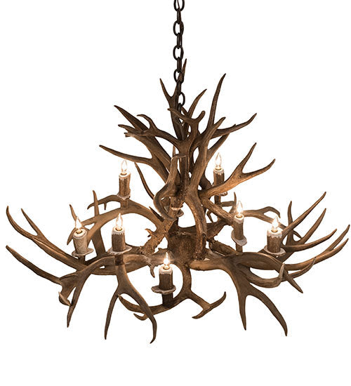 Meyda Lighting Antlers 39" 8-Light Antique Copper Chandelier