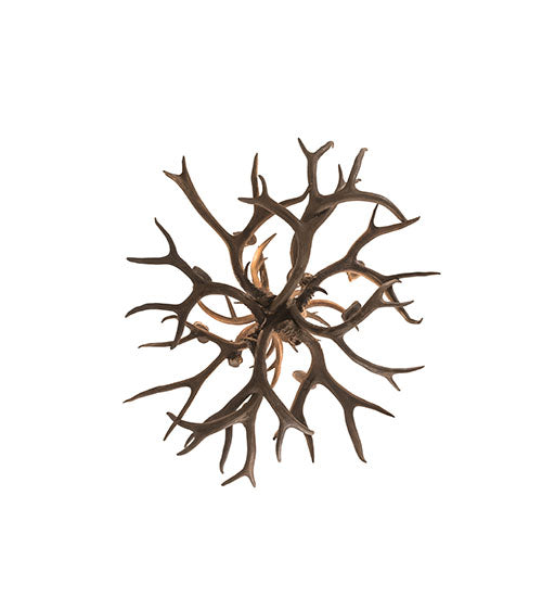 Meyda Lighting Antlers 39" 8-Light Antique Copper Chandelier