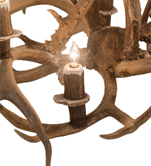 Meyda Lighting Antlers 39" 8-Light Antique Copper Chandelier