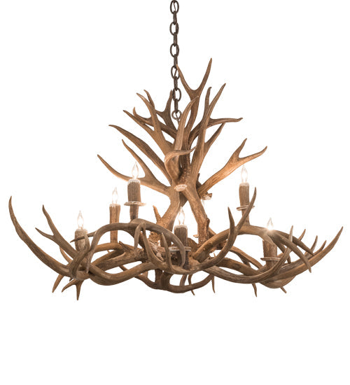 Meyda Lighting Antlers 39" 8-Light Antique Copper Chandelier