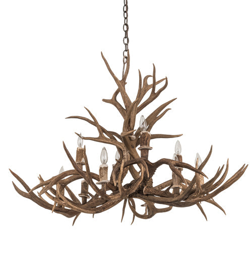 Meyda Lighting Antlers 42" 10-Light Antique Copper Mule Deer Chandelier