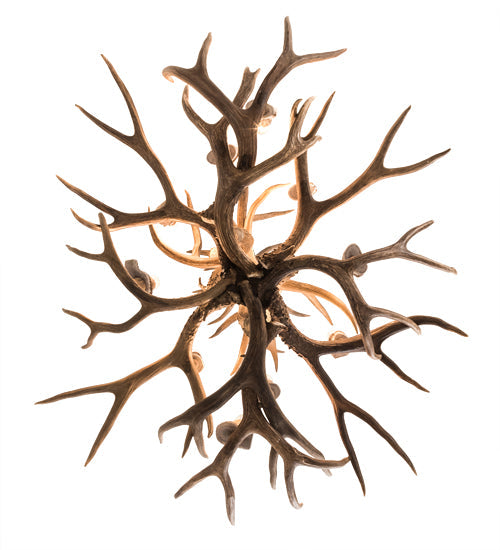 Meyda Lighting Antlers 42" 10-Light Antique Copper Mule Deer Chandelier
